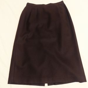 Brown wool straight classic work skirt vintage
